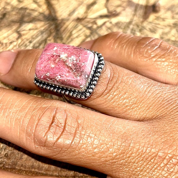 Rosaline Pink Thulite Ring Size 5 1/2 - Picture 8 of 10
